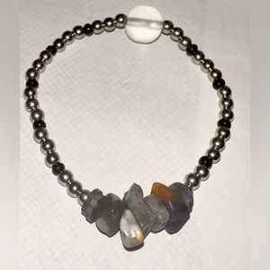 HANDMADE STRETCHY BEADED FRIENDSHIP BRACELET with glass beads and crystals